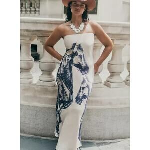 Conditions Apply Chloe Maxi Slip Dress Horse Pony Strapless Size Small